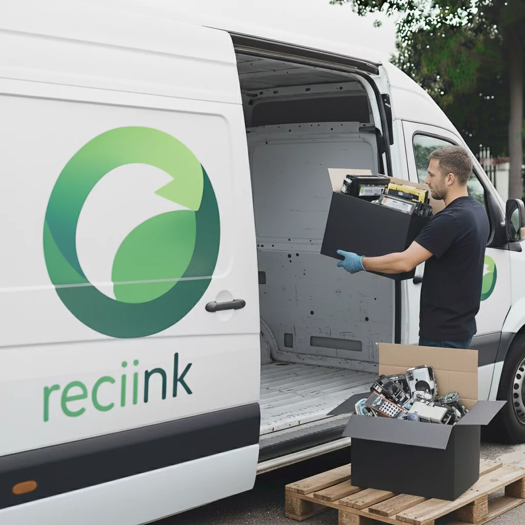 Flota logística del negocio de reciclaje de cartuchos Reciink